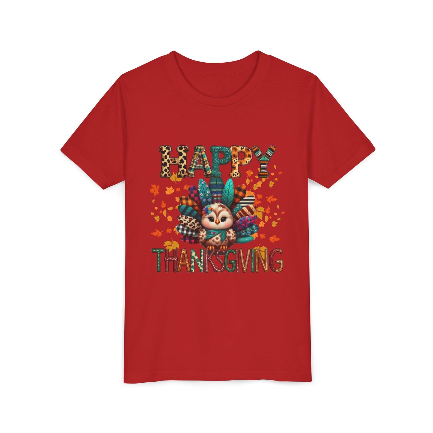 Thanksgiving Turkey Youth Tee, Kids Holiday Shirt, Autumn Graphic Tee, Family Thanksgiving Outfit, Cute Fall Apparel