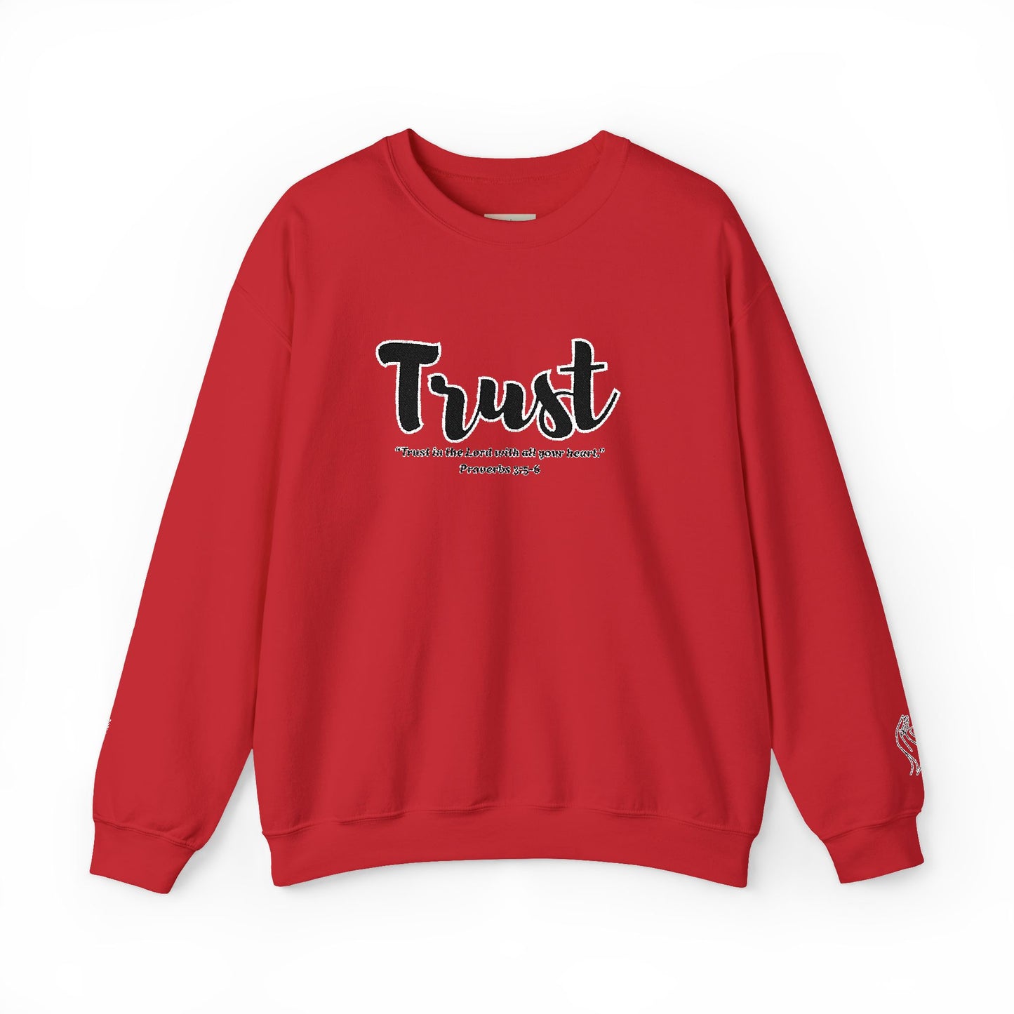 Trust Sweatshirt – “Trust in the Lord with All Thy Heart” Christian Crewneck, Inspirational Faith-Based Pullover, Cozy Unisex Apparel, Motivational Gift for Believers