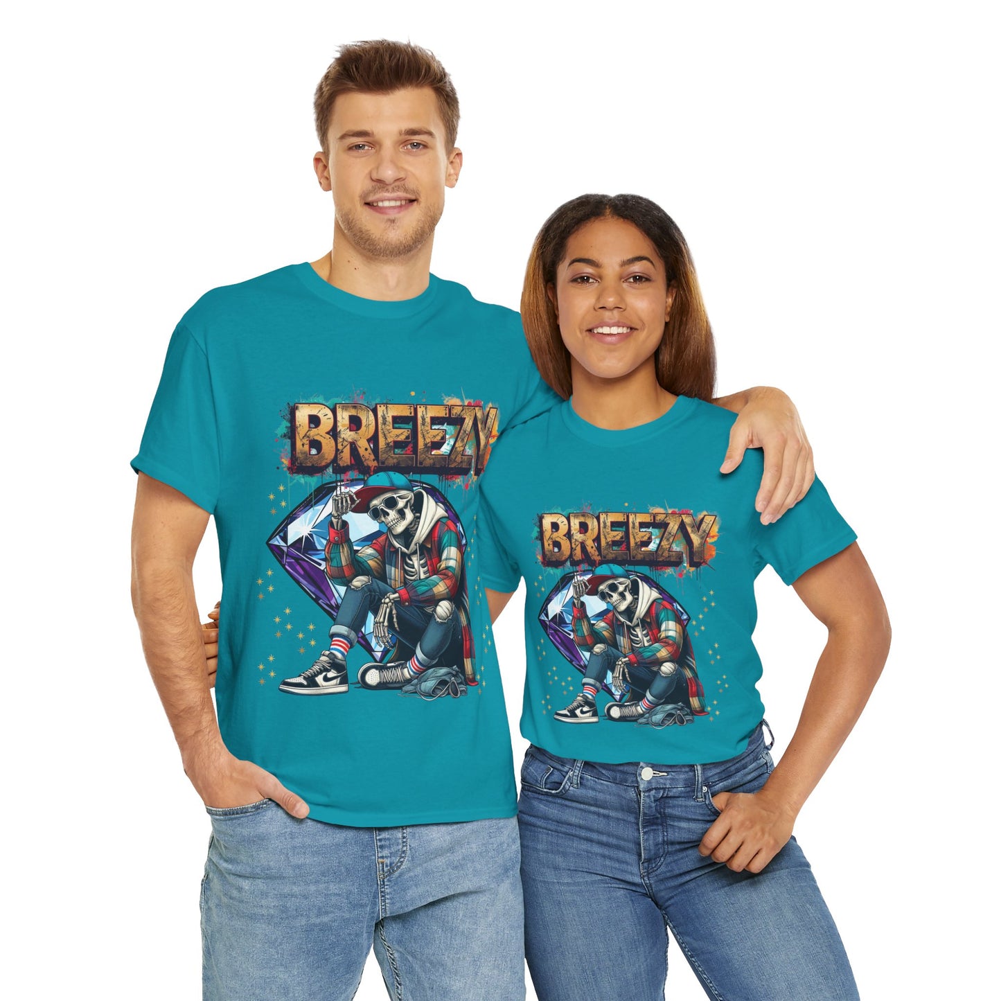 Urban Art Unisex Tee - 'BREEZY' Graphic, Hip-Hop Fashion, Streetwear Style, Casual Attire, Gift for Teens, Festival Outfit