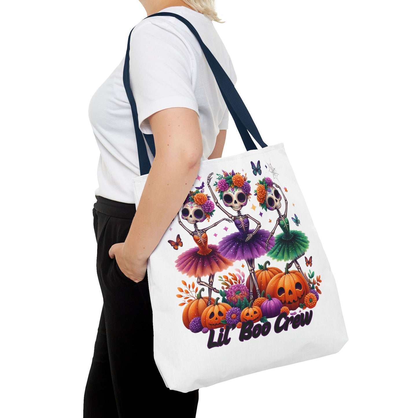 Halloween-Themed Tote Bag, Customizable Lil Boo Crew Halloween Tote, Spooky Gift Idea, Seasonal Shopping Bag, Fall Festival Accessory