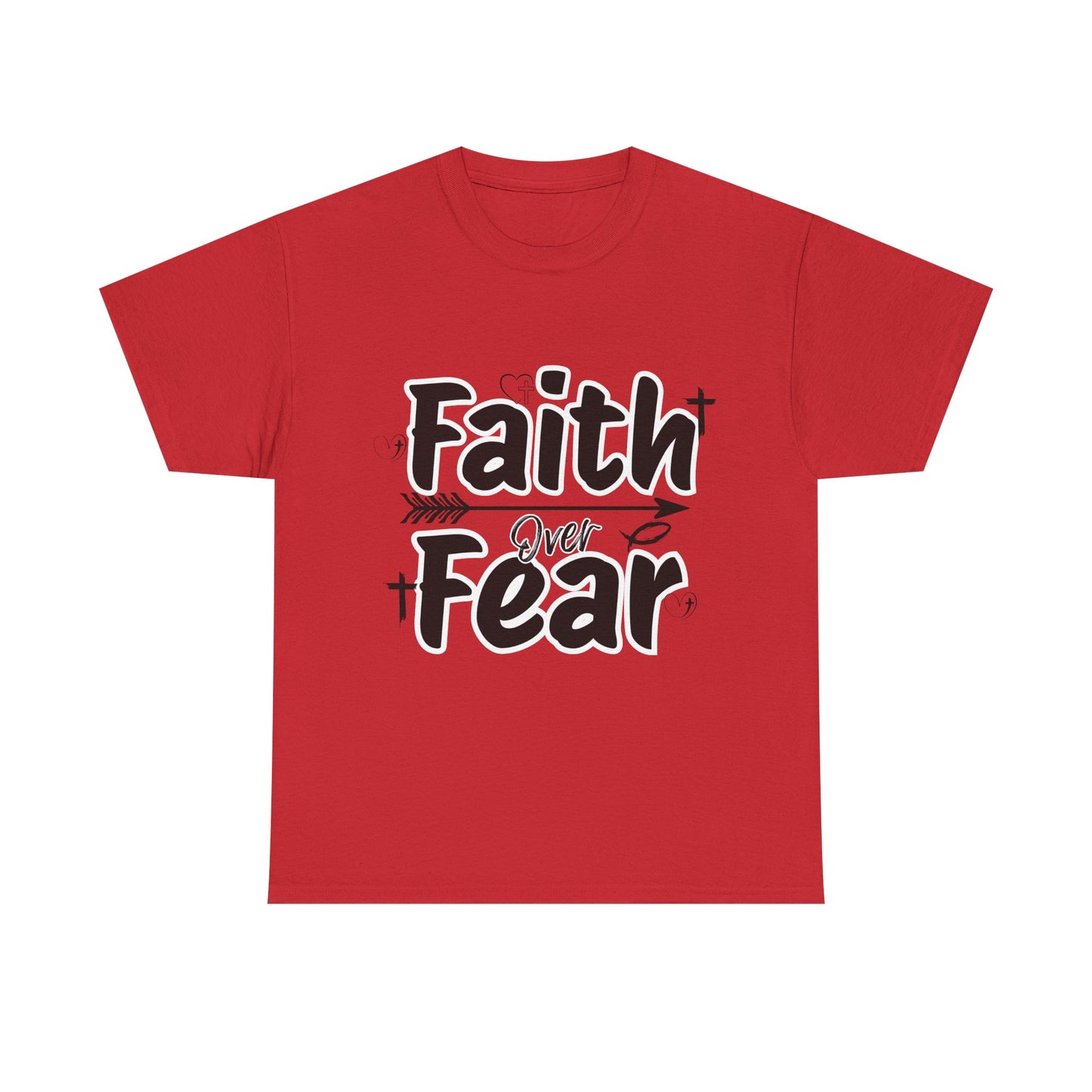 Faith Over Fear Unisex Heavy Cotton Tee, Inspirational T-Shirt, Motivational Apparel, Christian Gift, Everyday Wear, Faith-Based Fashion