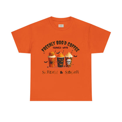Halloween Coffee Tee, Fun Graphic T-Shirt, Unisex Shirt for Pumpkin Spice Lovers, Spooky Season Apparel, Boo-tiful Halloween Gift