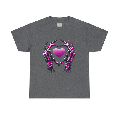 Skeleton Hands Heart Unisex Tee | Halloween Shirt, Gift for Gothic Lovers, Alternative Fashion, Casual Wear, Unique Graphic Tee