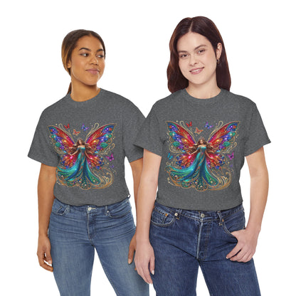 Fantasy Fairy Unisex Heavy Cotton Tee - Enchanting Artwork for Nature Lovers, Magical Gift, Boho Style, Summer Fashion, Unique Tee