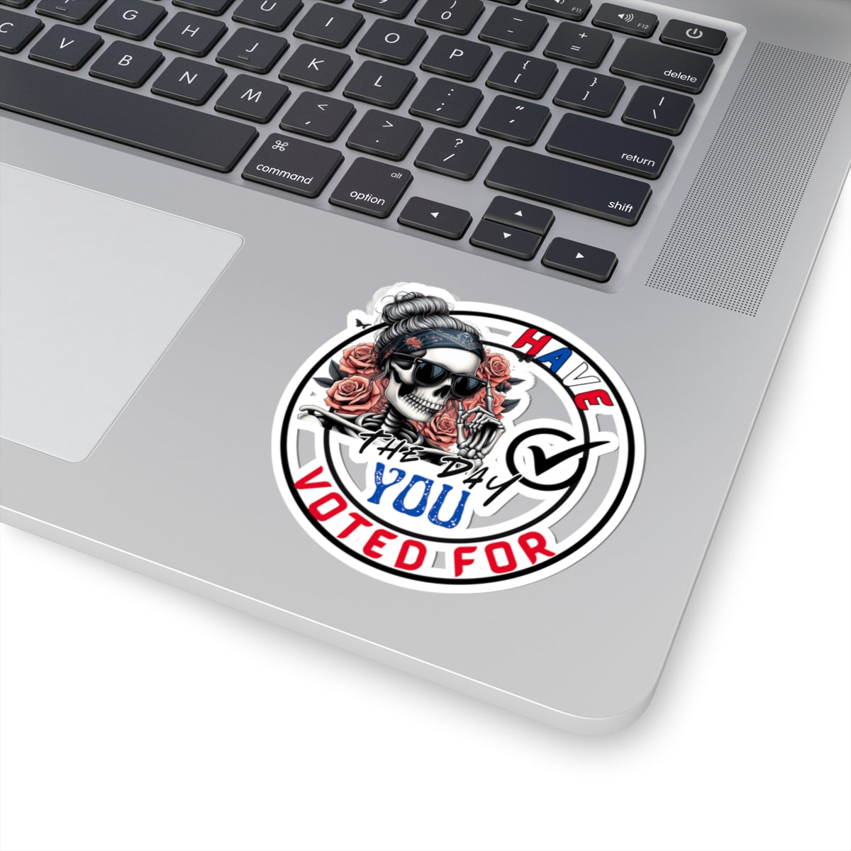 Voting Skull Kiss-Cut Stickers | Election Day Decor, Political Gifts, Laptop Art, Fun Stickers, Voter Awareness