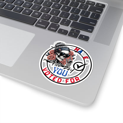 Voting Skull Kiss-Cut Stickers | Election Day Decor, Political Gifts, Laptop Art, Fun Stickers, Voter Awareness
