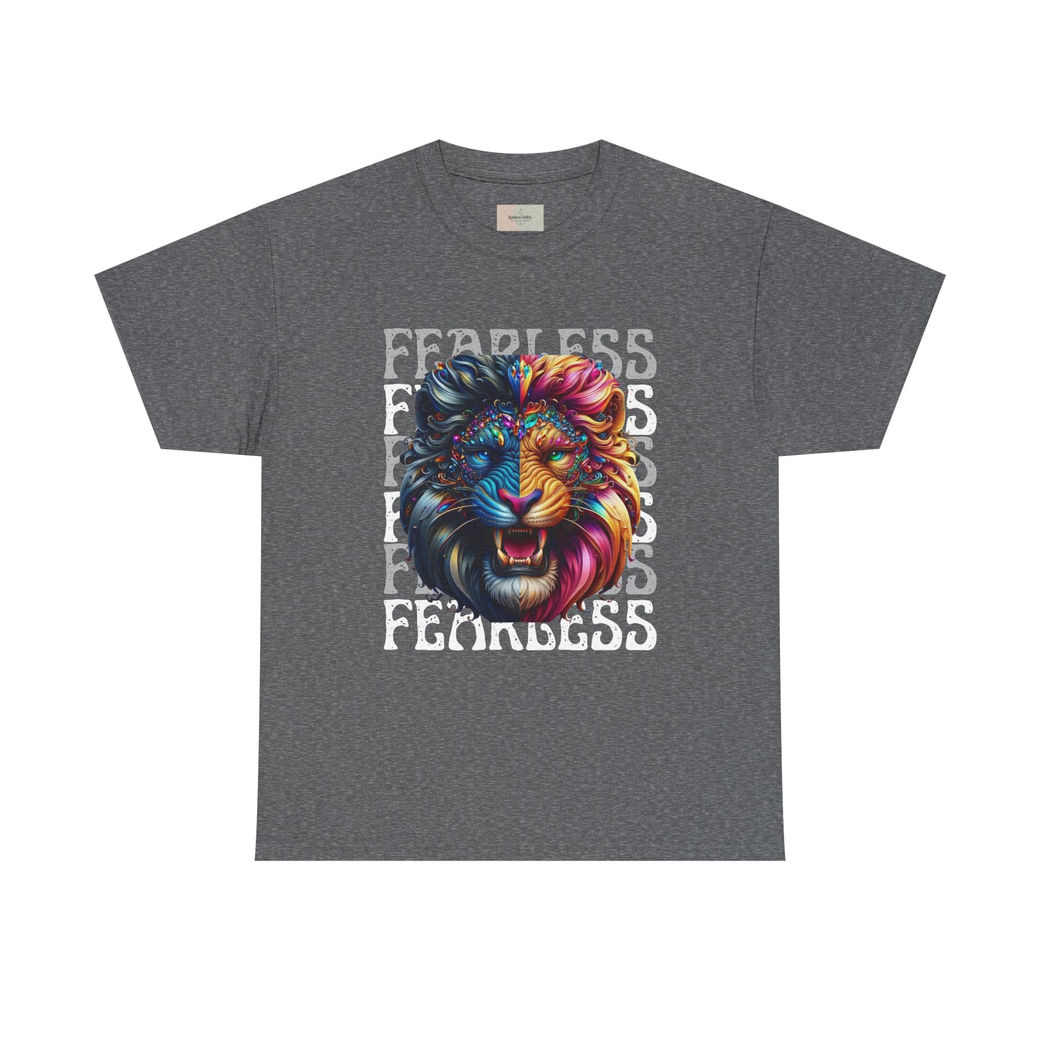 Colorful Lion Unisex Heavy Cotton Tee, Animal Lovers Gift, Unique Tee for Men and Women, Casual Wear, Graphic T-Shirt