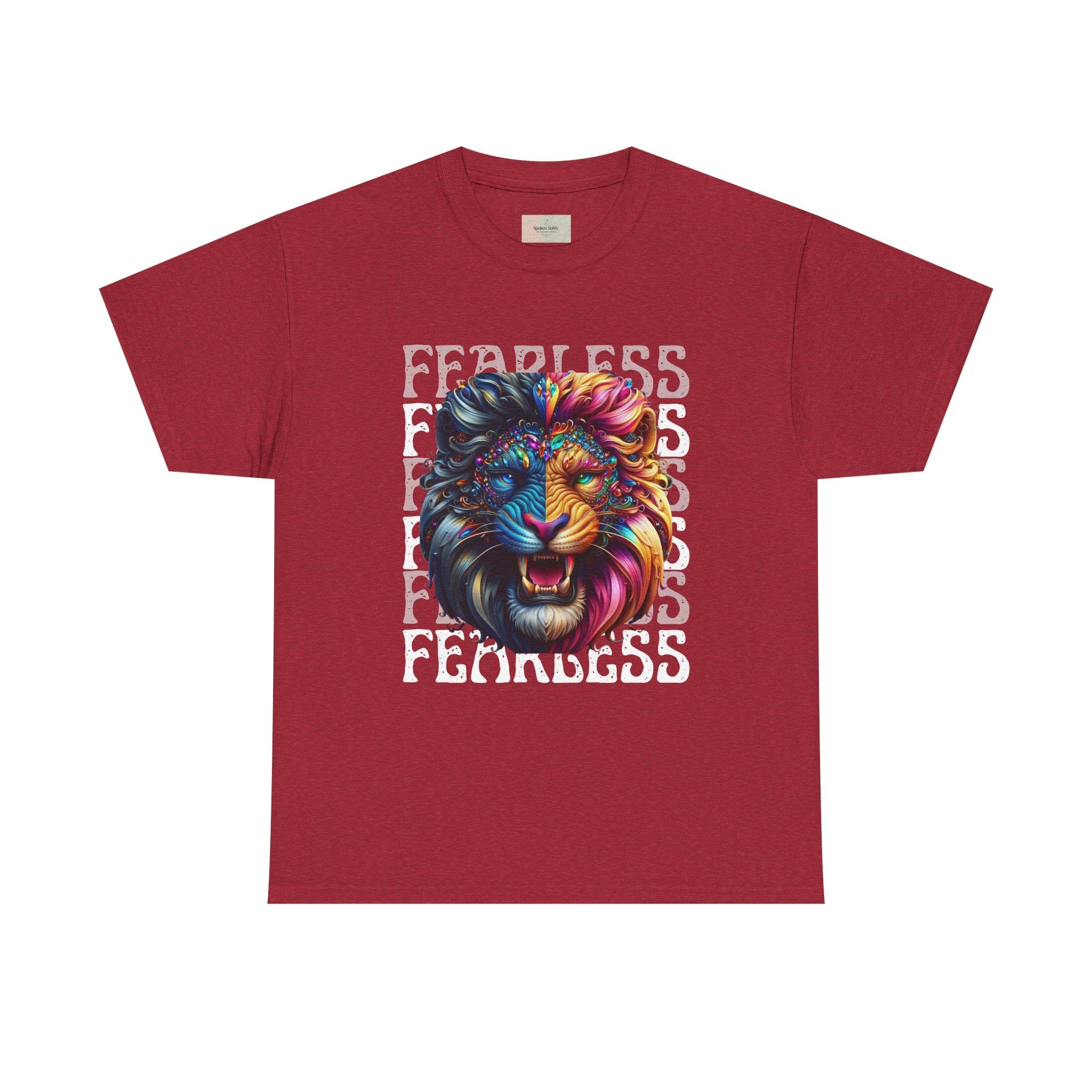 Colorful Lion Unisex Heavy Cotton Tee, Animal Lovers Gift, Unique Tee for Men and Women, Casual Wear, Graphic T-Shirt