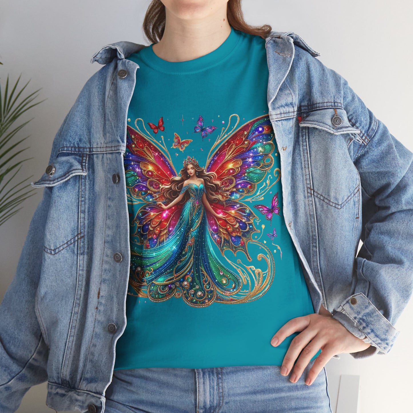 Fantasy Fairy Unisex Heavy Cotton Tee - Enchanting Artwork for Nature Lovers, Magical Gift, Boho Style, Summer Fashion, Unique Tee