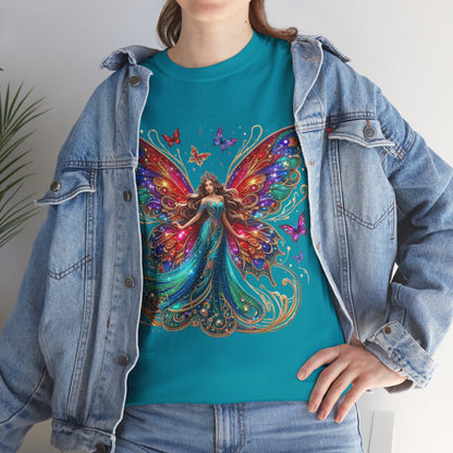 Fantasy Fairy Unisex Heavy Cotton Tee - Enchanting Artwork for Nature Lovers, Magical Gift, Boho Style, Summer Fashion, Unique Tee