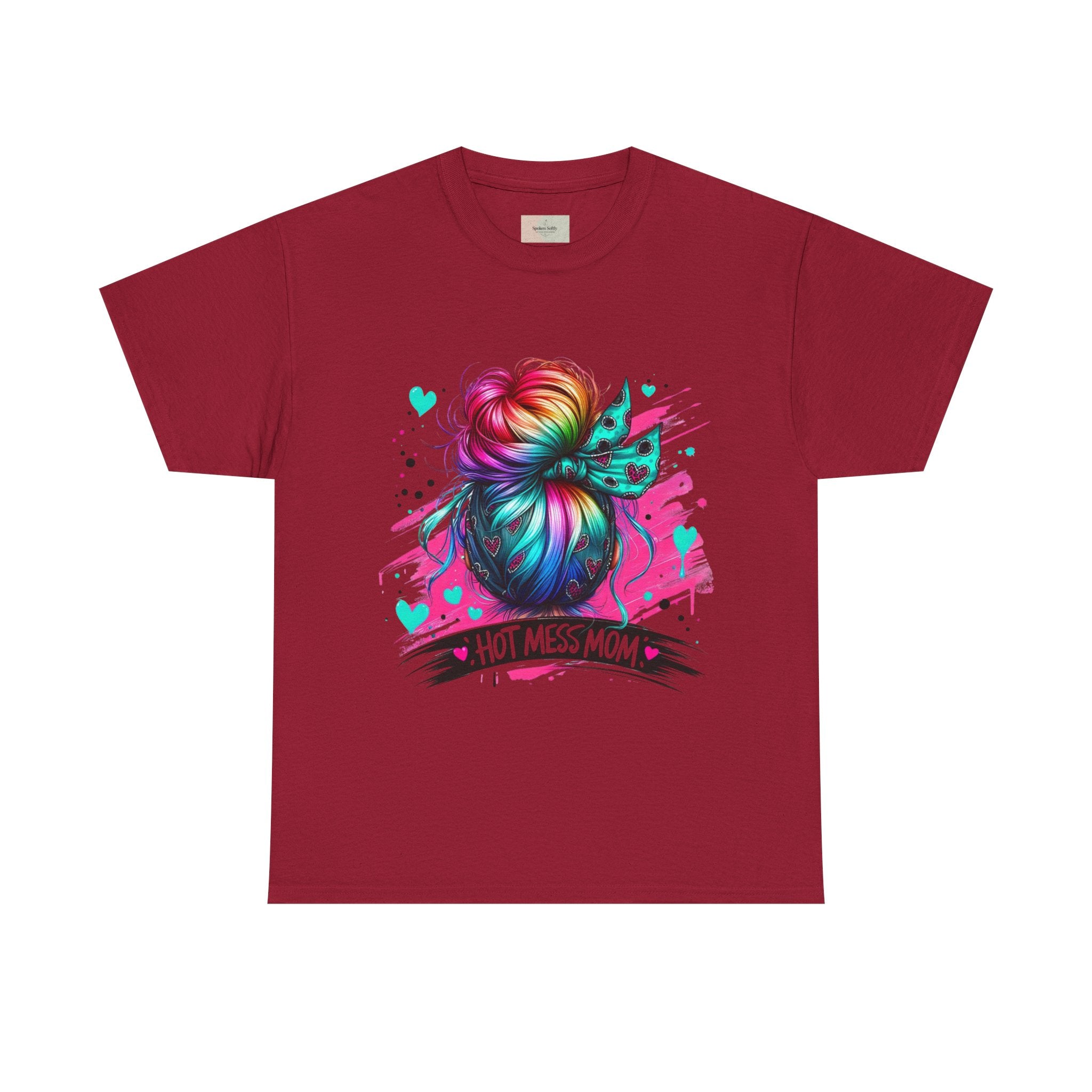 Colorful Hot Mess Mom Tee - Fun Gift, Casual Wear, Mother's Day, Parenting Humor, Family Gatherings