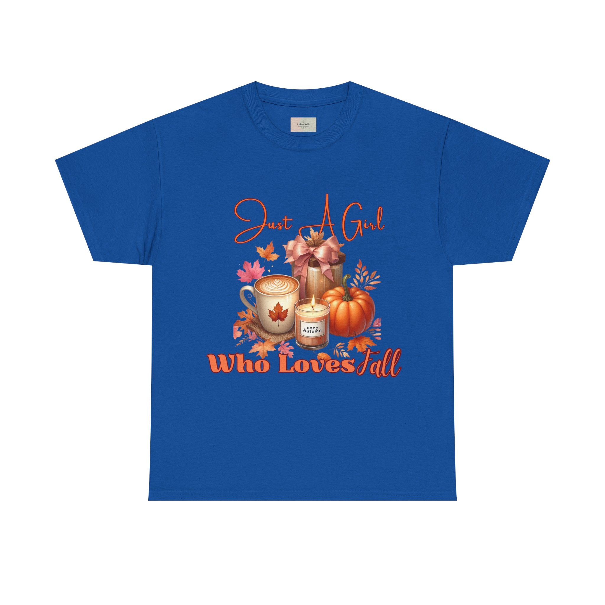 Just A Girl Who Like Fall Cotton Tee, Autumn T-Shirt, Seasonal Graphic Tee, Cozy Fall Apparel