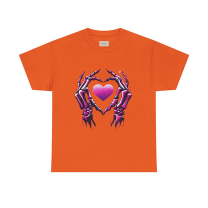 Skeleton Hands Heart Unisex Tee | Halloween Shirt, Gift for Gothic Lovers, Alternative Fashion, Casual Wear, Unique Graphic Tee