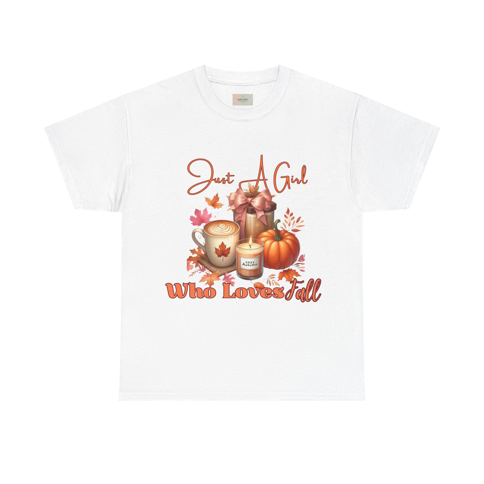 Just A Girl Who Like Fall Cotton Tee, Autumn T-Shirt, Seasonal Graphic Tee, Cozy Fall Apparel