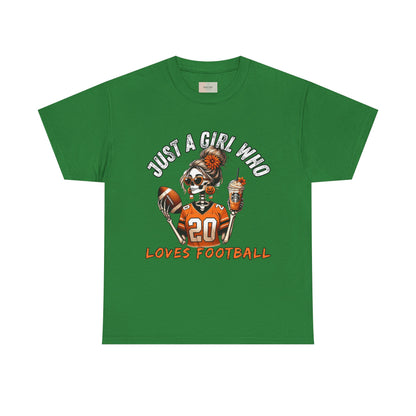 Just a Girl Who Loves Football Unisex Tee, Casual Sports T-Shirt, Football Fan Gift, Game Day Apparel, Fall Sports Top