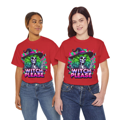Witch Please Unisex Heavy Cotton Tee, Halloween Shirt, Spooky T-shirt, Unique Gift for Witches, Witchy Apparel