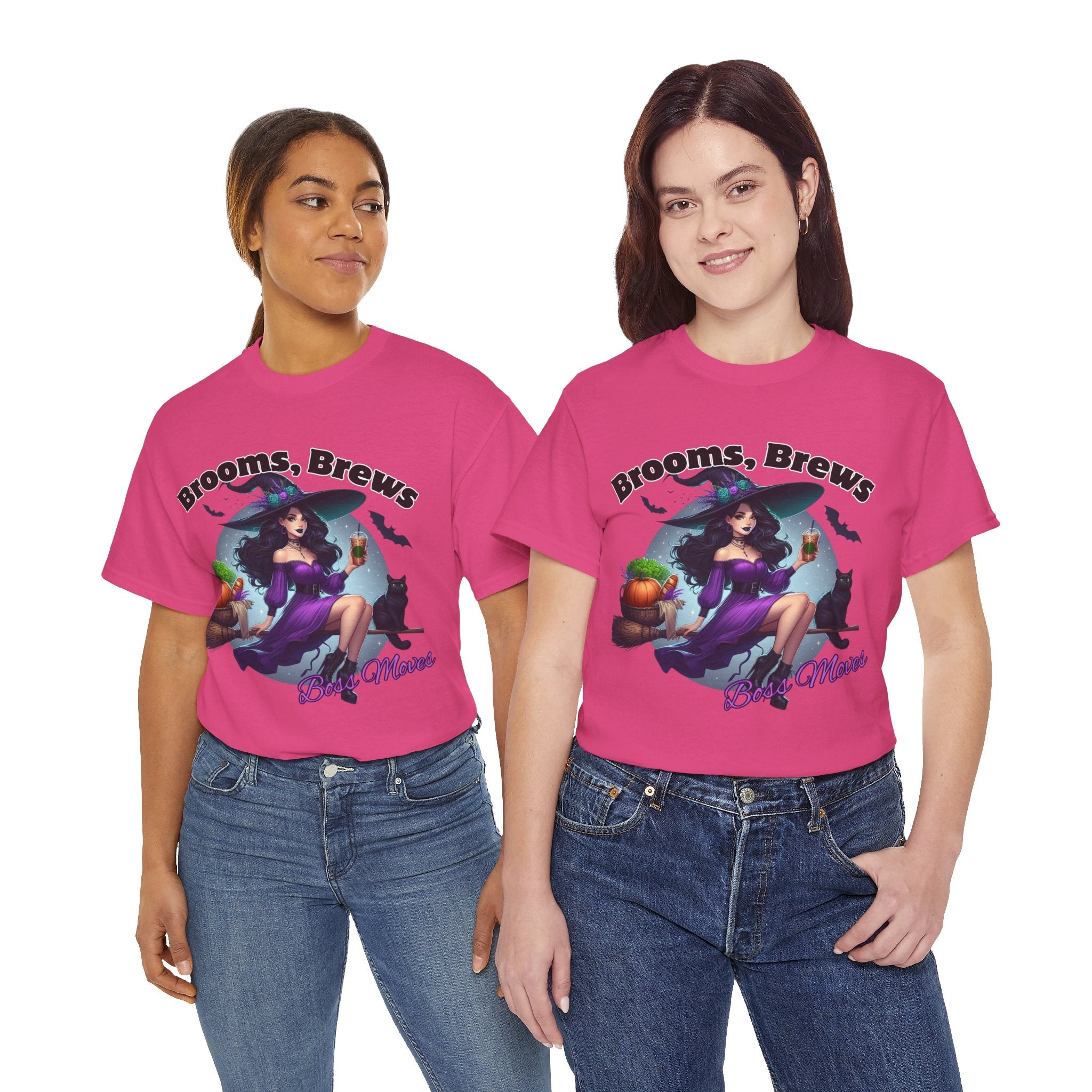 Brooms & Brews Halloween Tee, Unisex Shirt, Witch Craft Tee, Autumn Apparel, Spooky Season Outfit