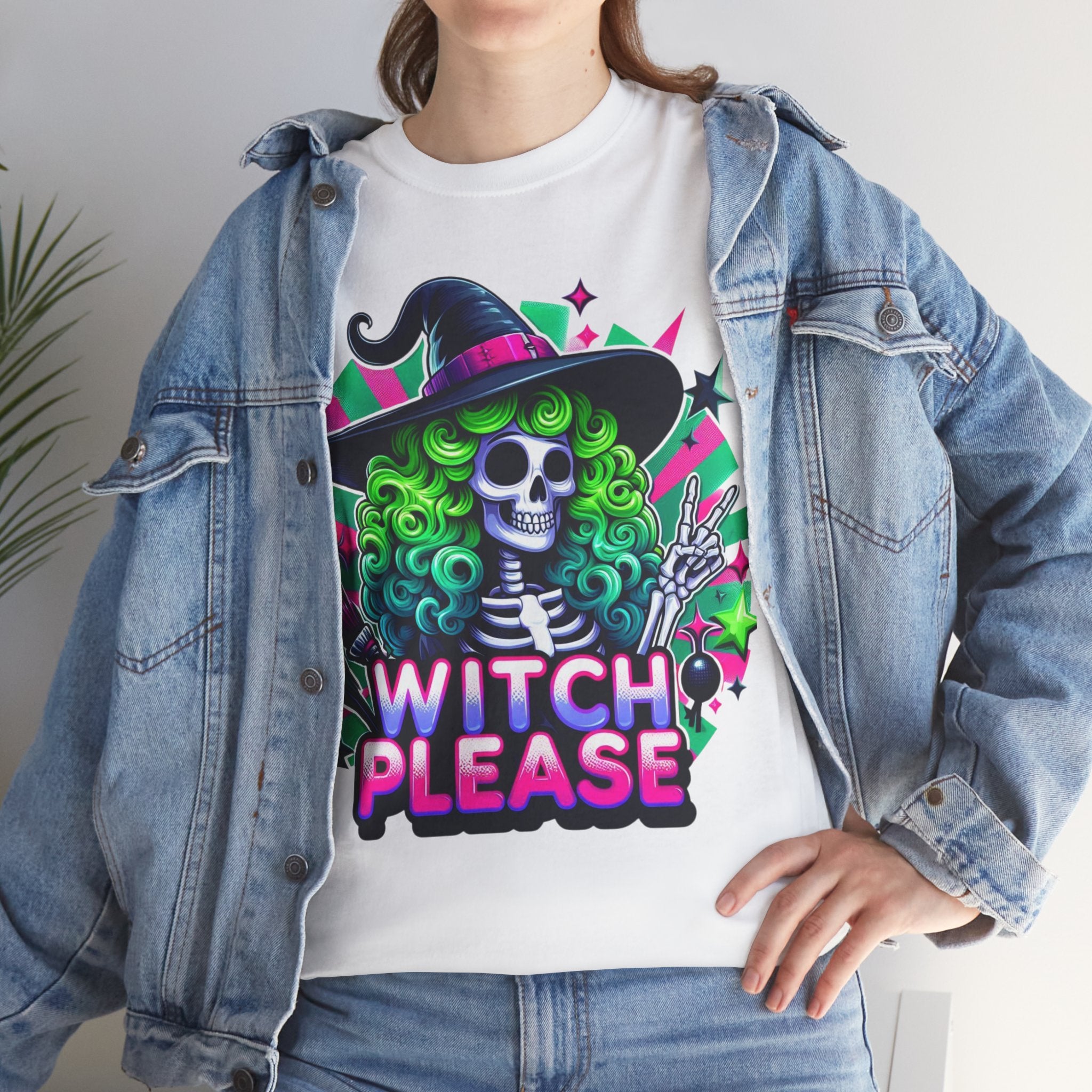 Witch Please Unisex Heavy Cotton Tee, Halloween Shirt, Spooky T-shirt, Unique Gift for Witches, Witchy Apparel