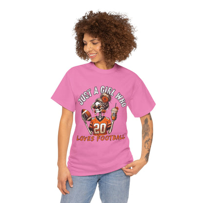 Just a Girl Who Loves Football Unisex Tee, Casual Sports T-Shirt, Football Fan Gift, Game Day Apparel, Fall Sports Top
