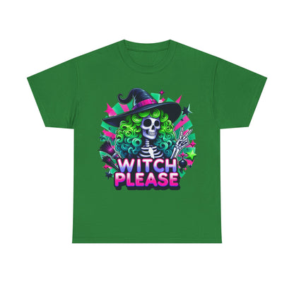 Witch Please Unisex Heavy Cotton Tee, Halloween Shirt, Spooky T-shirt, Unique Gift for Witches, Witchy Apparel