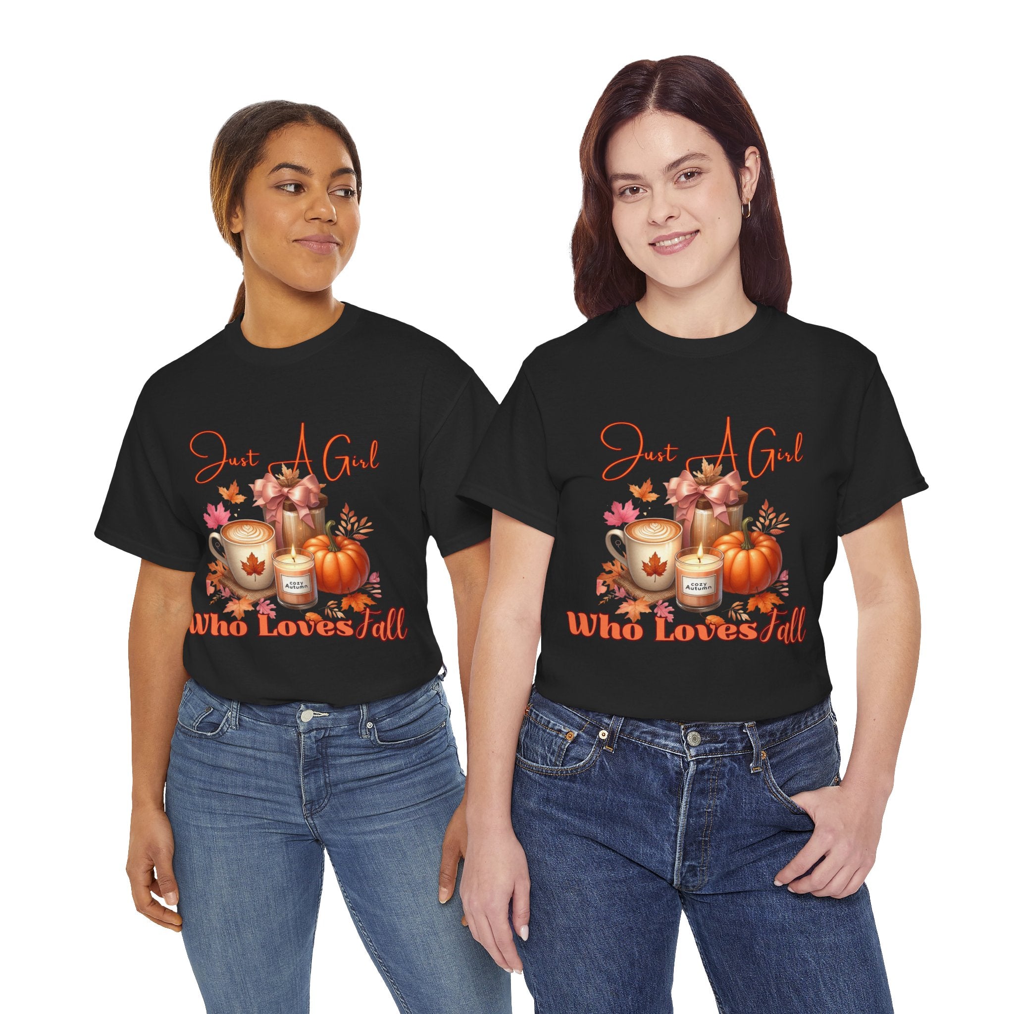 Just A Girl Who Like Fall Cotton Tee, Autumn T-Shirt, Seasonal Graphic Tee, Cozy Fall Apparel