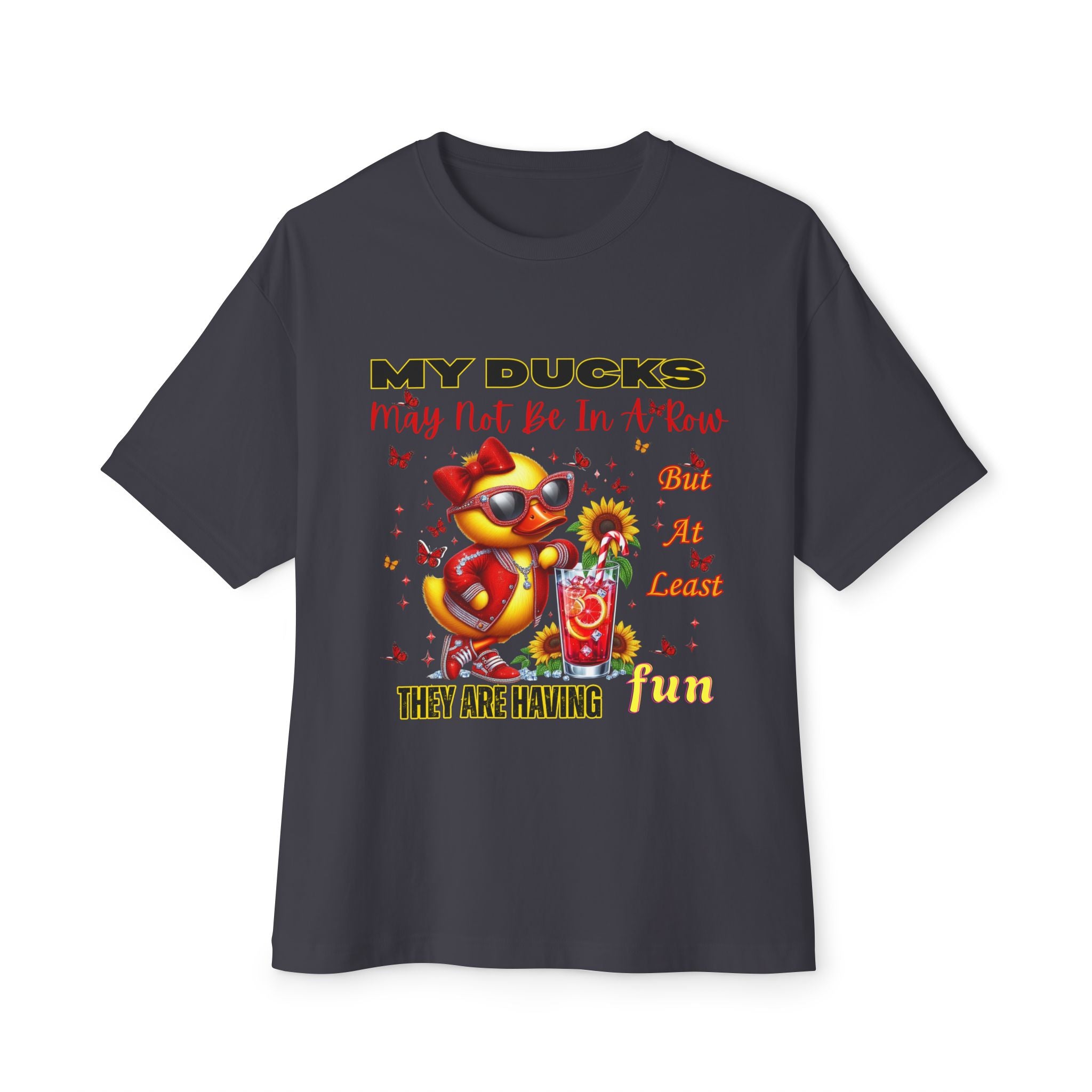 Fun Ducks Graphic Tee - Oversized Tee for Summer Vibes, Gift for Duck Lovers, Beach Days, Casual Wear, Unique Gift Idea