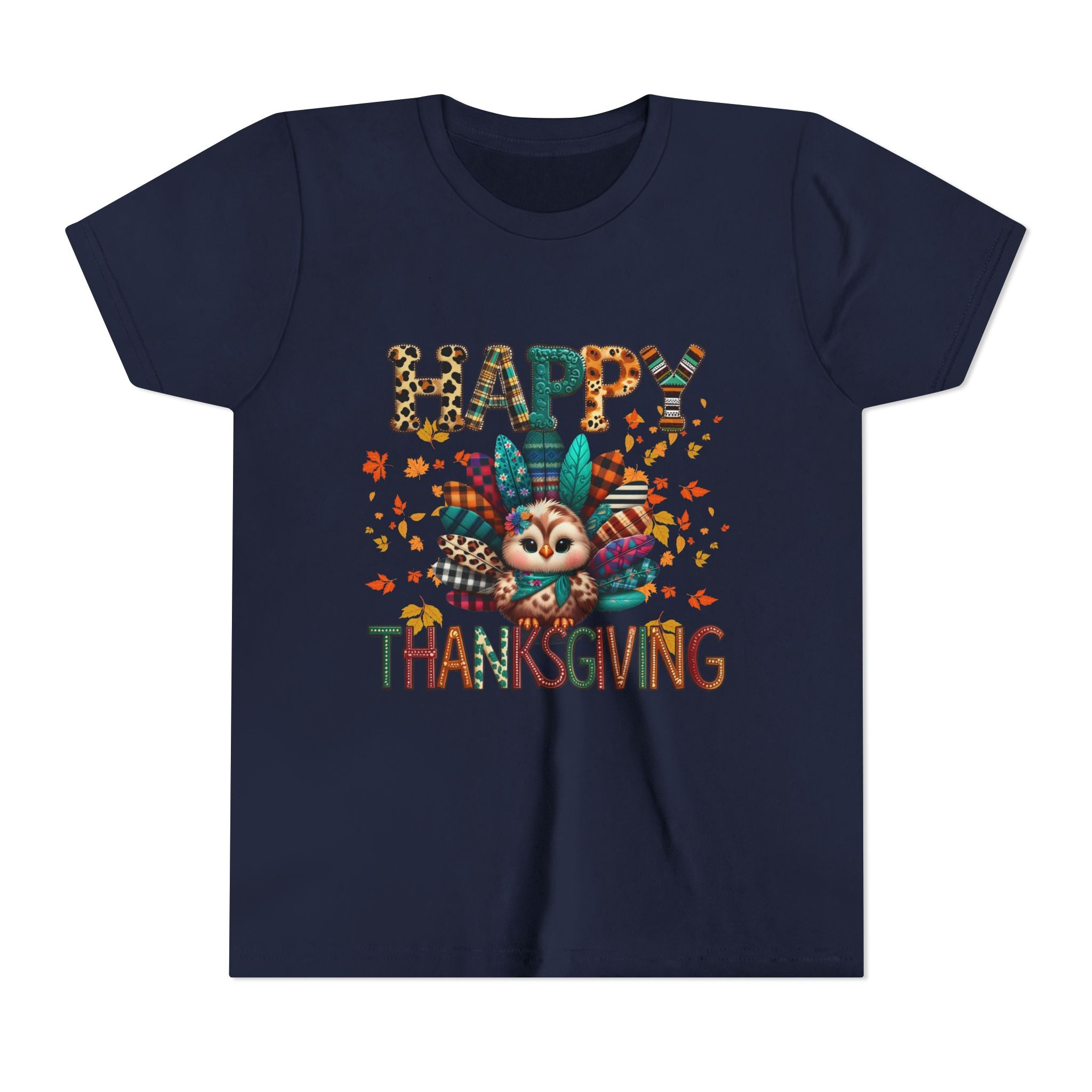 Thanksgiving Turkey Youth Tee, Kids Holiday Shirt, Autumn Graphic Tee, Family Thanksgiving Outfit, Cute Fall Apparel