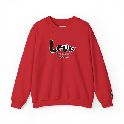 Love Sweatshirt – “God Is Love” Minimalist Christian Crewneck, Inspirational Faith-Based Pullover, Cozy Unisex Apparel, Thoughtful Gift for Believers