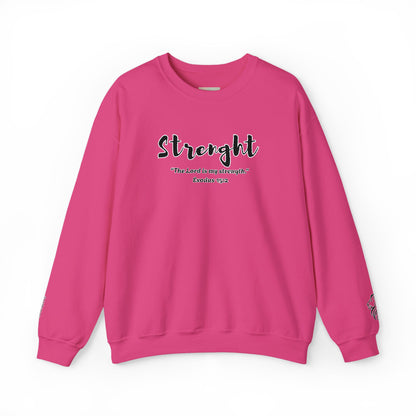 Strength Sweatshirt – The Lord Is My Strength Crewneck, Inspirational Christian Pullover, Faith-Based Unisex Apparel, Motivational Gift for Believers