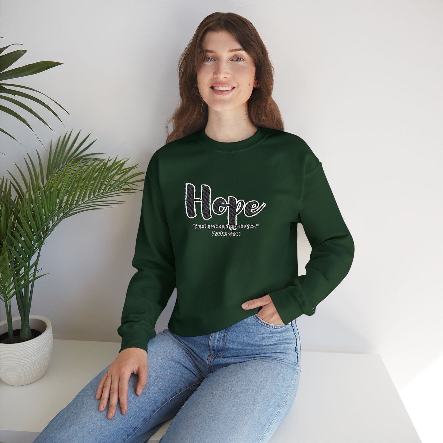 Hopeful Inspirational Crewneck Sweatshirt, Cozy Gift for Faith, Daily Motivation, Religious Apparel, Unisex Hope Sweatshirt