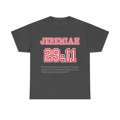 Jeremiah 29:11 Unisex Heavy Cotton Tee - Inspirational Faith Shirt, Christian Apparel, Hopeful Message, Gift for Believers, Casual Wear