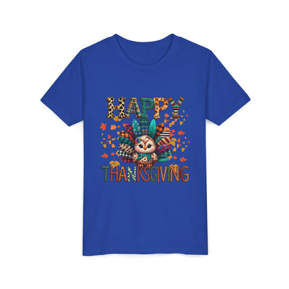 Thanksgiving Turkey Youth Tee, Kids Holiday Shirt, Autumn Graphic Tee, Family Thanksgiving Outfit, Cute Fall Apparel