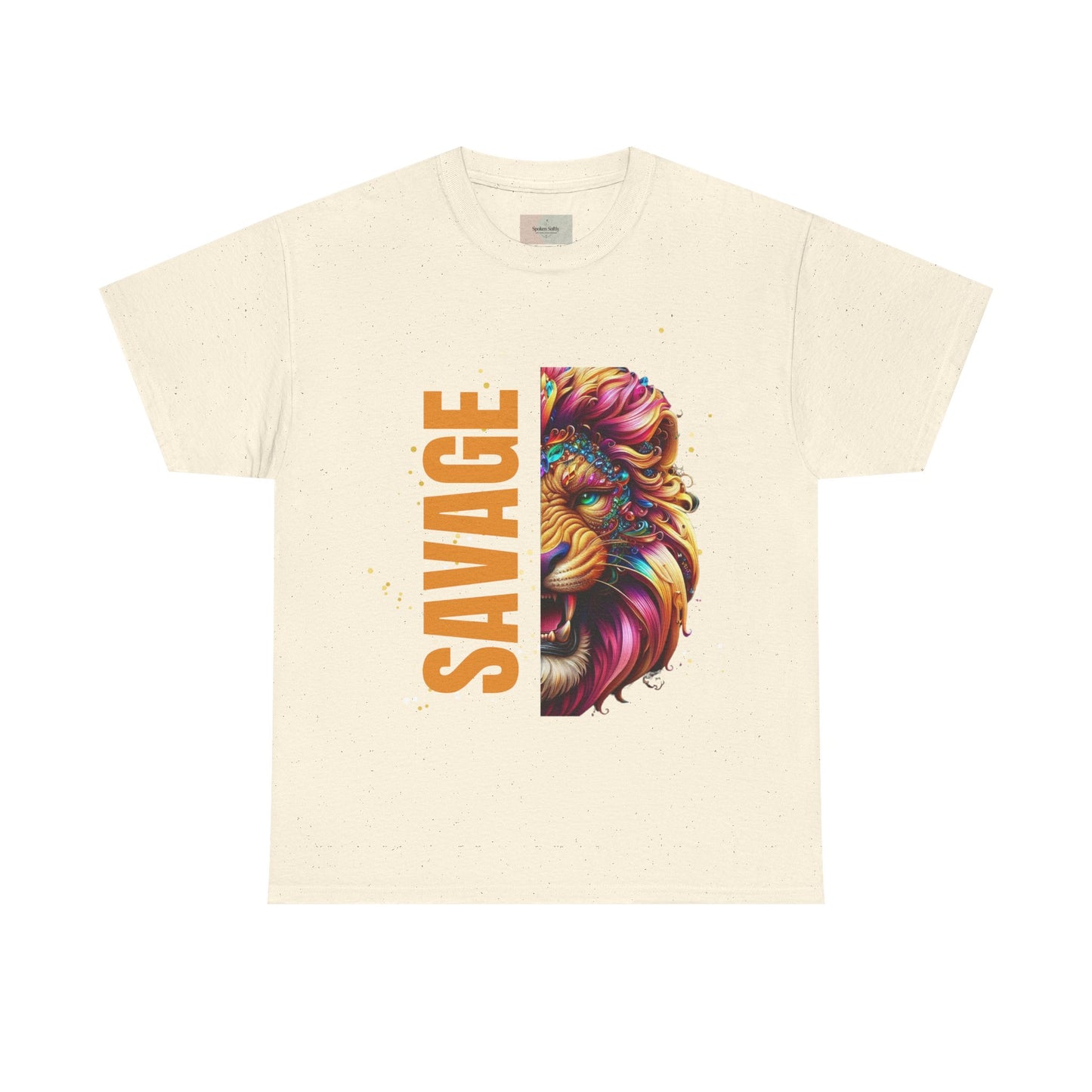 Savage Lion Tee, Unisex Heavy Cotton Shirt, Bold Graphic Tee for Animal Lovers, Casual Wear, Unique Gift Idea