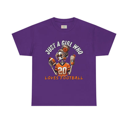 Just a Girl Who Loves Football Unisex Tee, Casual Sports T-Shirt, Football Fan Gift, Game Day Apparel, Fall Sports Top