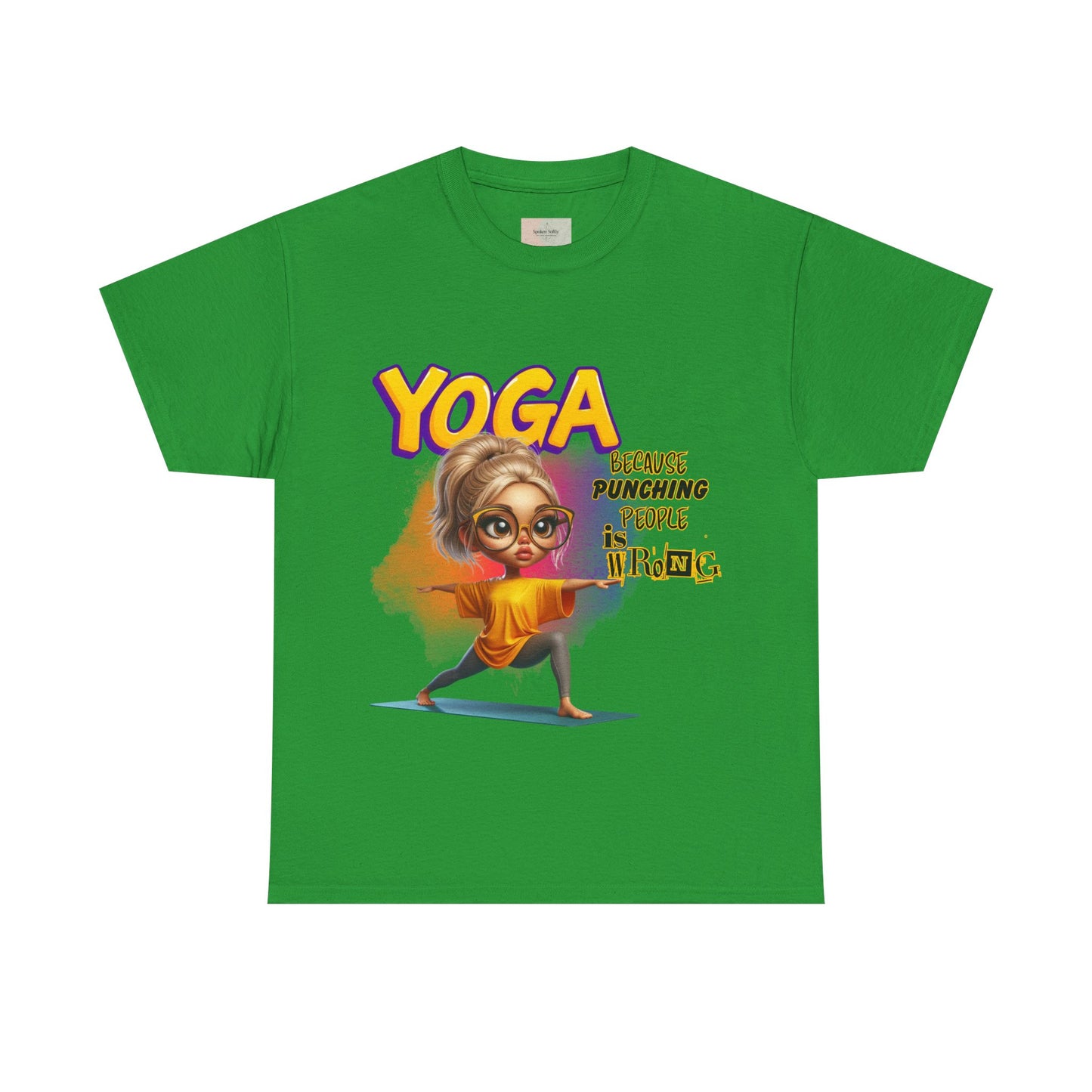 Yoga Humor Unisex Heavy Cotton Tee, Funny Yoga Shirt, Gift for Yogis, Relaxation Tee, Quirky Exercise Apparel