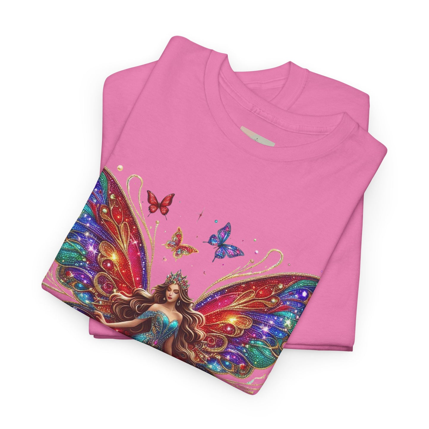 Fantasy Fairy Unisex Heavy Cotton Tee - Enchanting Artwork for Nature Lovers, Magical Gift, Boho Style, Summer Fashion, Unique Tee