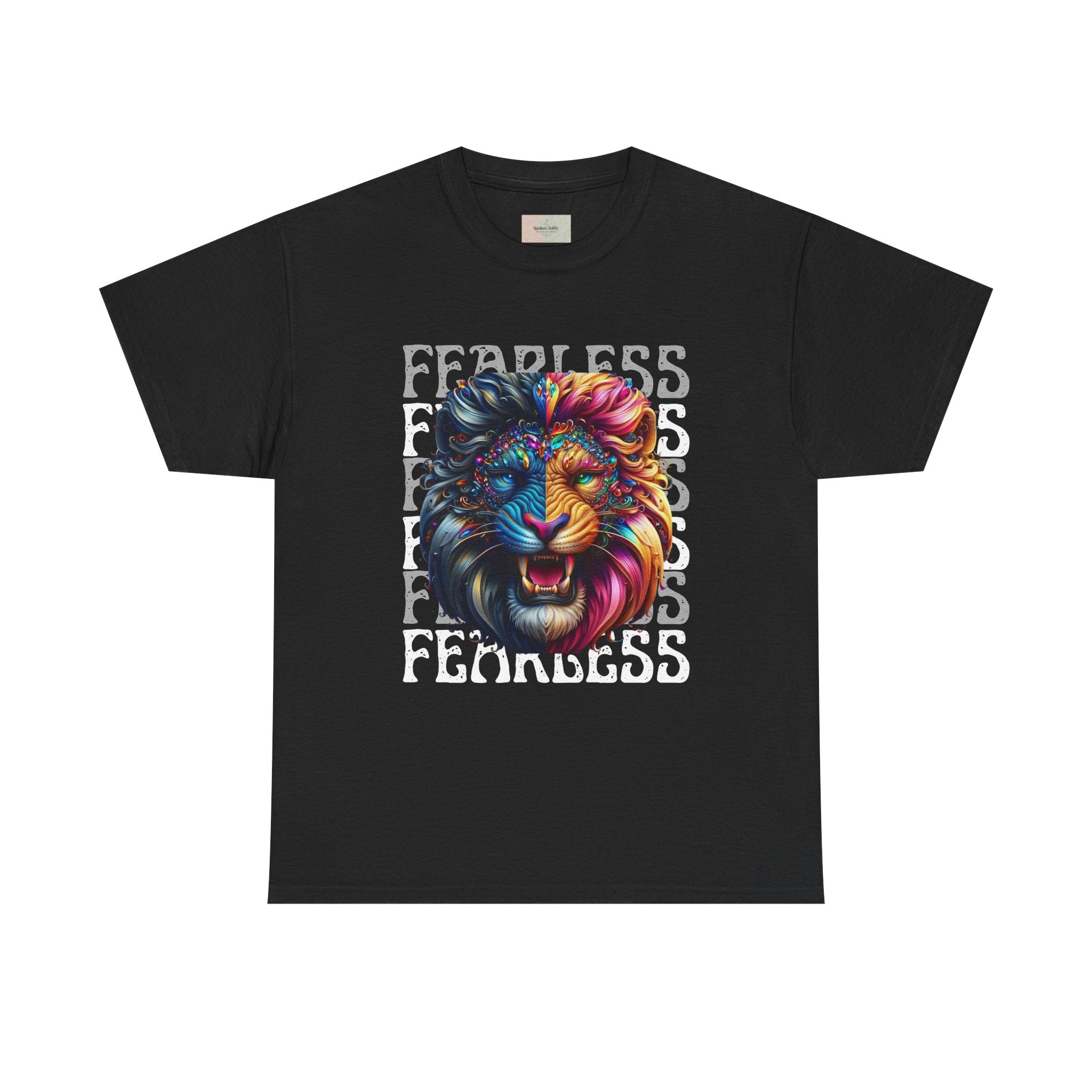 Colorful Lion Unisex Heavy Cotton Tee, Animal Lovers Gift, Unique Tee for Men and Women, Casual Wear, Graphic T-Shirt