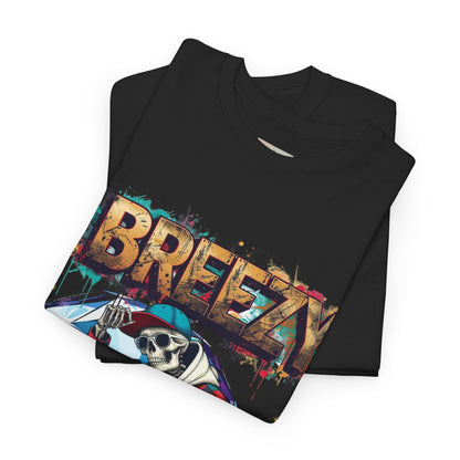Urban Art Unisex Tee - 'BREEZY' Graphic, Hip-Hop Fashion, Streetwear Style, Casual Attire, Gift for Teens, Festival Outfit