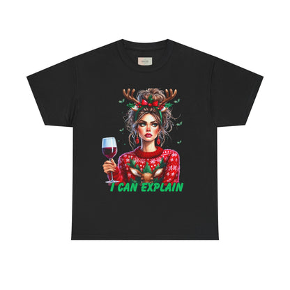 Festive Christmas Tee, I Can Explain Seasonal Top, Holiday Apparel, Unisex Holiday Shirt, Funny Christmas Outfit