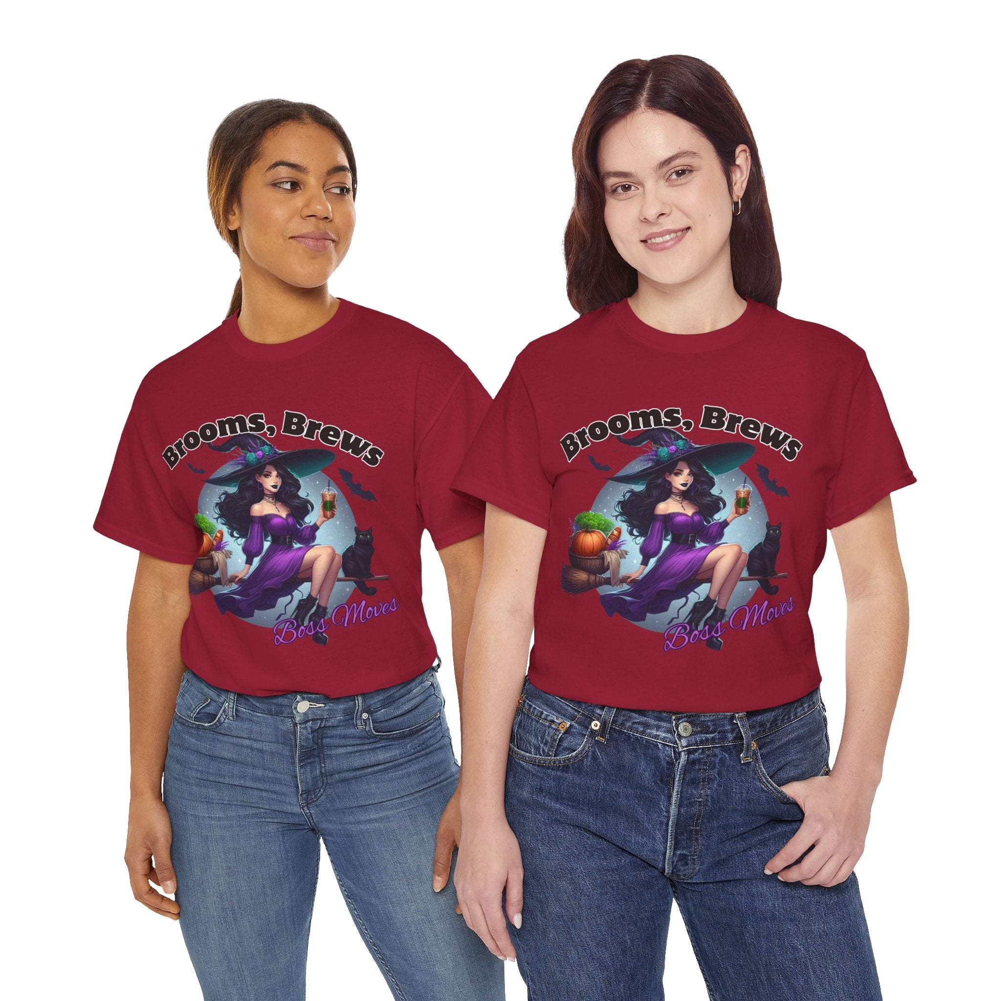 Brooms & Brews Halloween Tee, Unisex Shirt, Witch Craft Tee, Autumn Apparel, Spooky Season Outfit