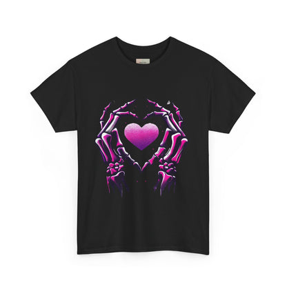 Skeleton Hands Heart Unisex Tee | Halloween Shirt, Gift for Gothic Lovers, Alternative Fashion, Casual Wear, Unique Graphic Tee