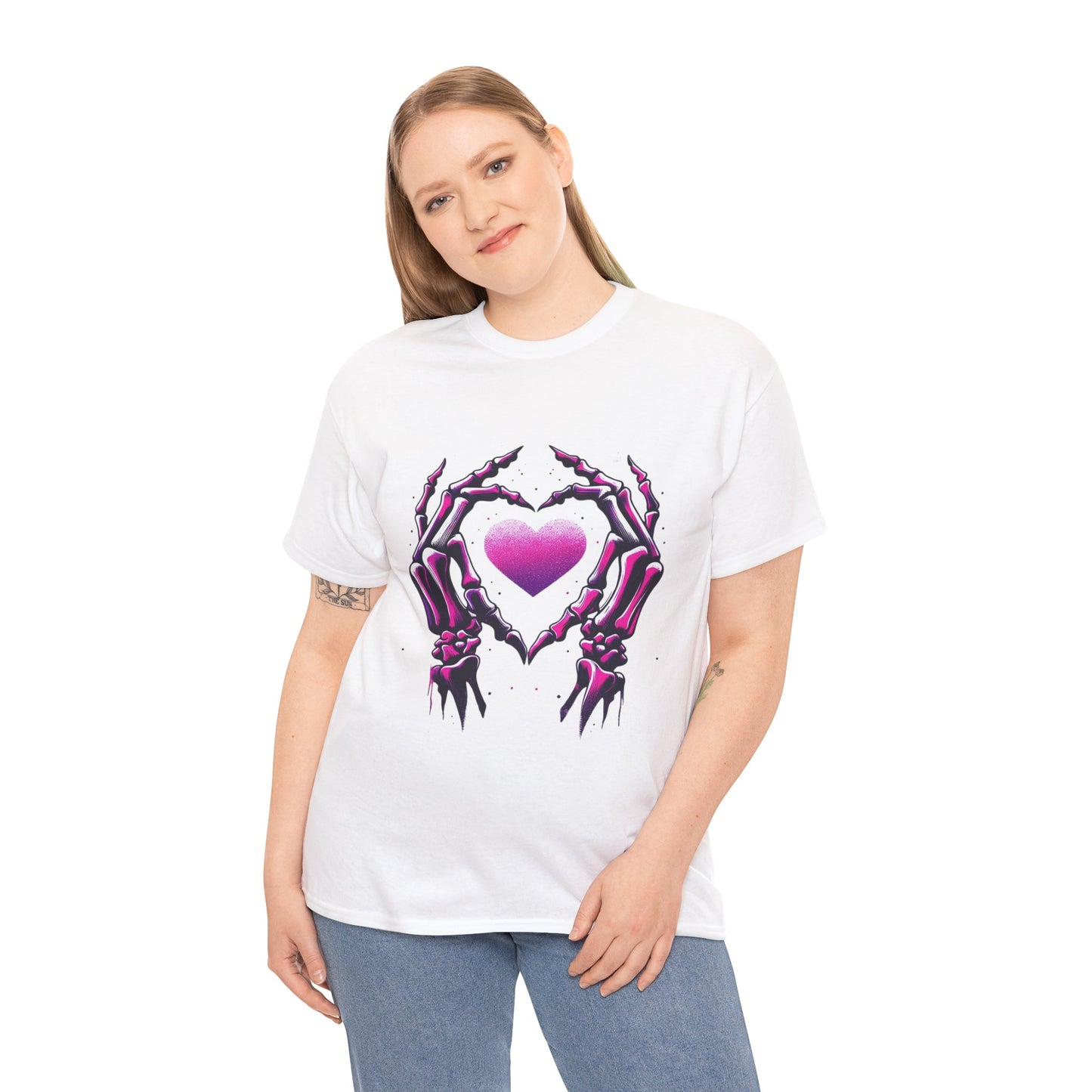 Skeleton Hands Heart Unisex Tee | Halloween Shirt, Gift for Gothic Lovers, Alternative Fashion, Casual Wear, Unique Graphic Tee