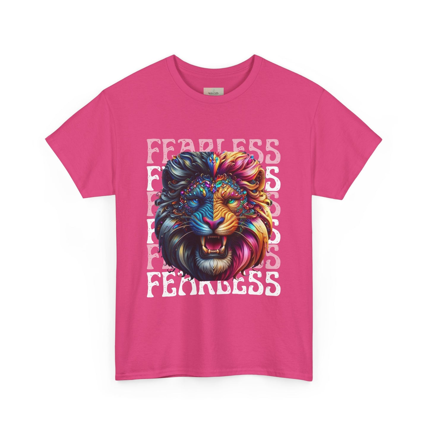 Colorful Lion Unisex Heavy Cotton Tee, Animal Lovers Gift, Unique Tee for Men and Women, Casual Wear, Graphic T-Shirt