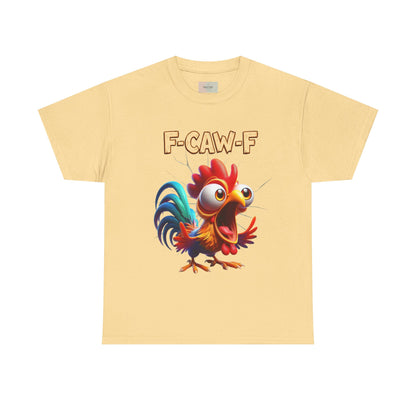F-Caw-F Funny Chicken Tee, Humorous Graphic T-Shirt, Farm Animal Clothing, Gift for Chicken Lovers, Unisex Cotton Tee