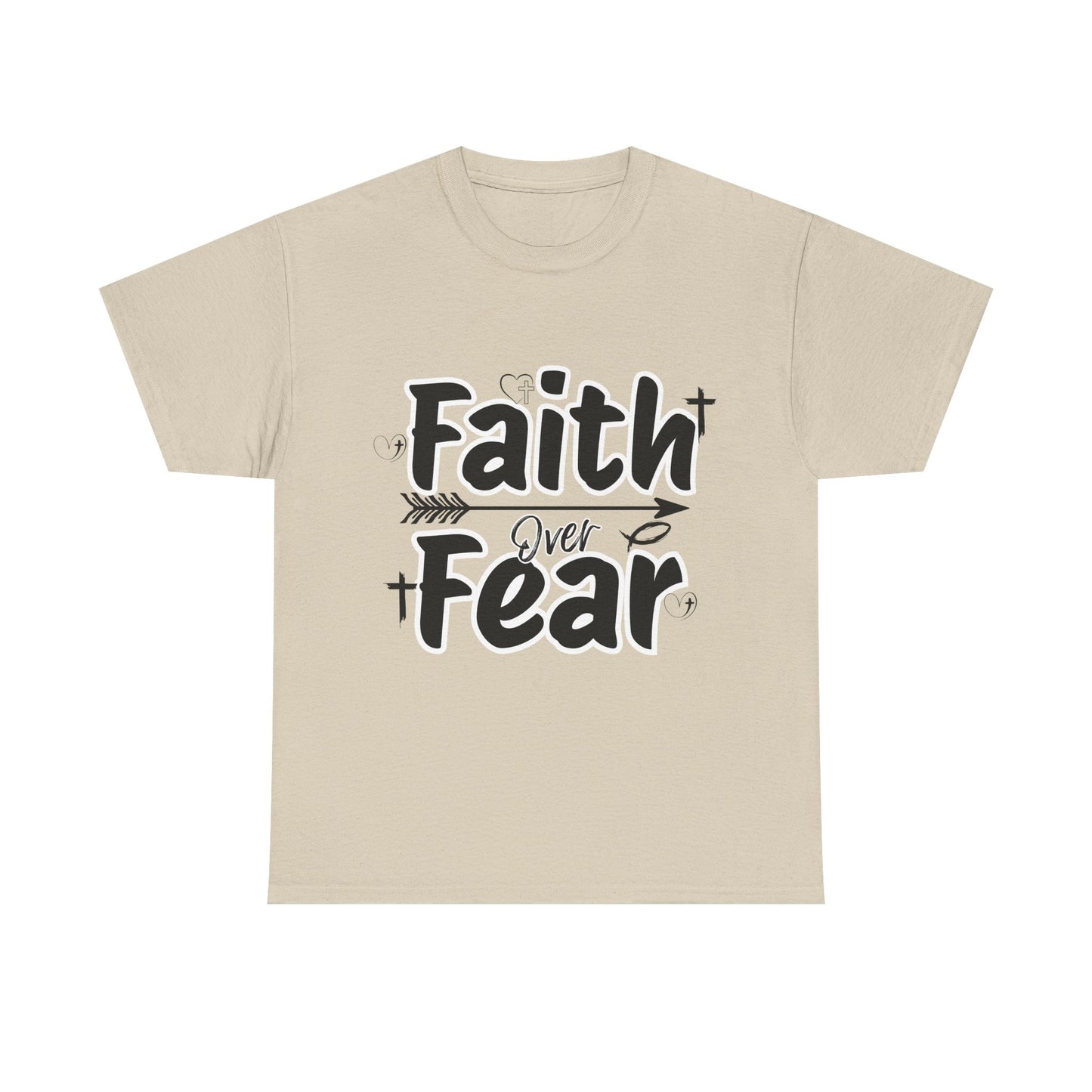 Faith Over Fear Unisex Heavy Cotton Tee, Inspirational T-Shirt, Motivational Apparel, Christian Gift, Everyday Wear, Faith-Based Fashion