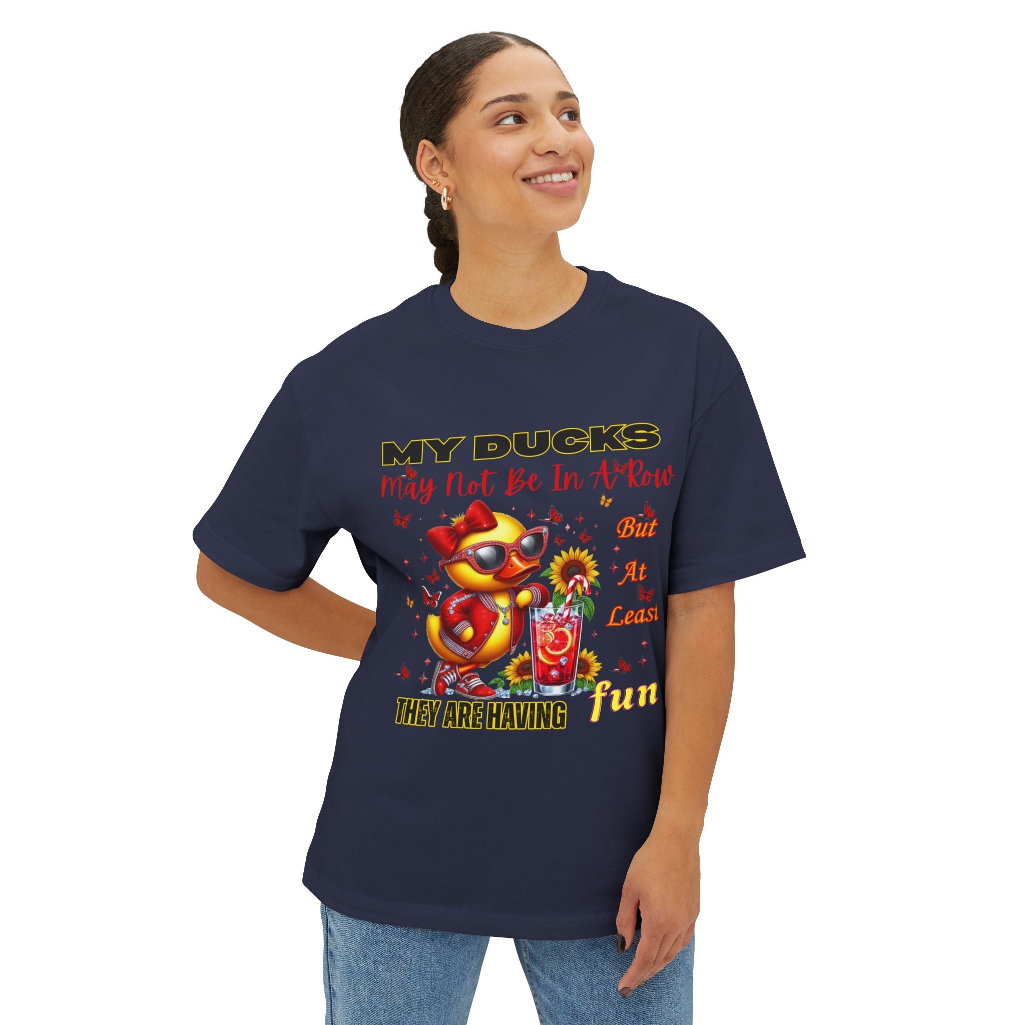 Fun Ducks Graphic Tee - Oversized Tee for Summer Vibes, Gift for Duck Lovers, Beach Days, Casual Wear, Unique Gift Idea