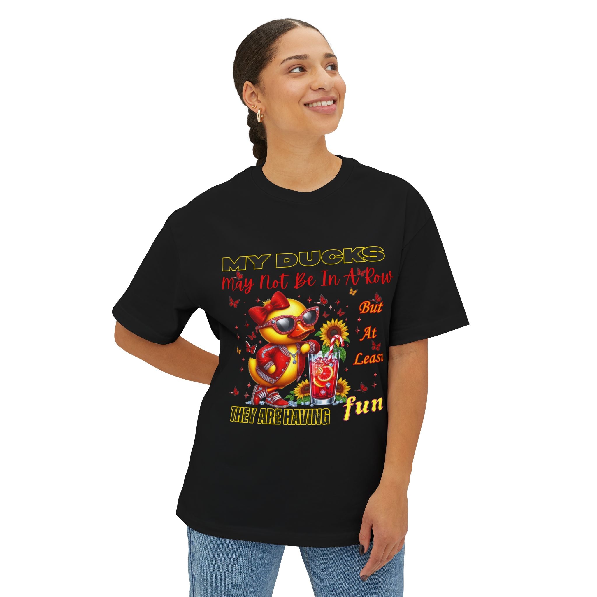 Fun Ducks Graphic Tee - Oversized Tee for Summer Vibes, Gift for Duck Lovers, Beach Days, Casual Wear, Unique Gift Idea