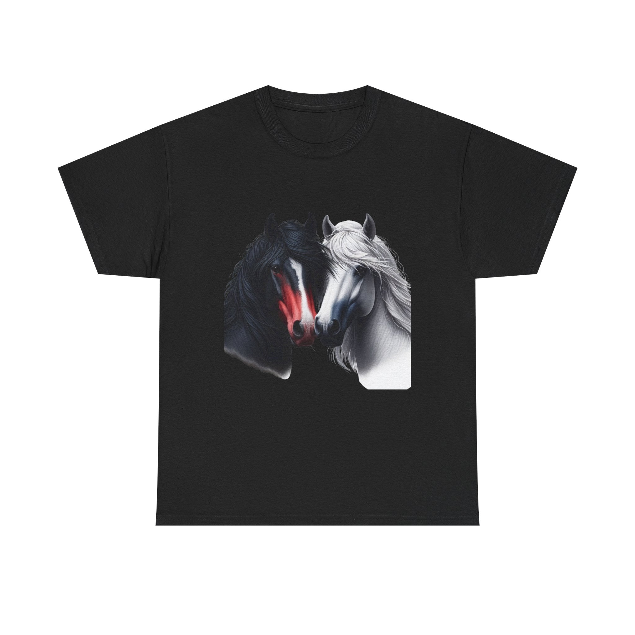 Black and White Horse Graphic Tee, Unisex T-Shirt, Equestrian Gift, Casual Wear, Horse Lover Apparel, Horse-Themed T-Shirt