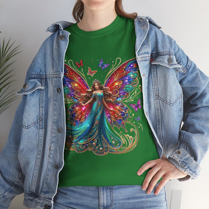 Fantasy Fairy Unisex Heavy Cotton Tee - Enchanting Artwork for Nature Lovers, Magical Gift, Boho Style, Summer Fashion, Unique Tee