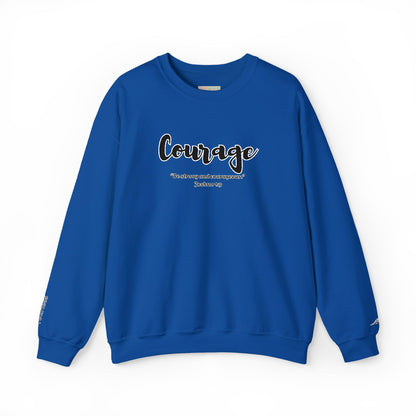 Courage Sweatshirt – “Be Strong and Courageous” Christian Crewneck, Inspirational Faith-Based Pullover, Cozy Unisex Apparel, Motivational Gift for Believers
